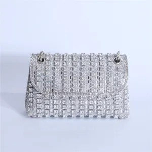 New Sparkling Rhinestone Evening Bag For Women Crystal Shoulder Crossbody Chain Handbags