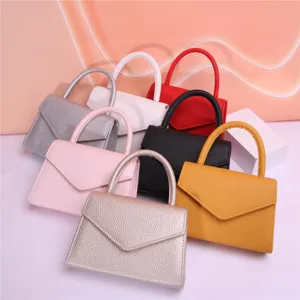 Donna Moda Pelle PU Borsa da Sera Mini borsa con manico superiore Elegante Busta Pochette Con Tracolla a Catena
