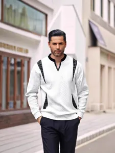 Men's casual long sleeve sweater 2025 spring new stylish Korean style trendy top apparel.