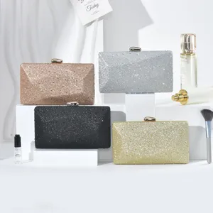 Women Fashion Rhinestone Evening Bag Luxury Glitter Clutch Purse Wedding Party Dress Handbag Sequins Crystal Small Square Bag