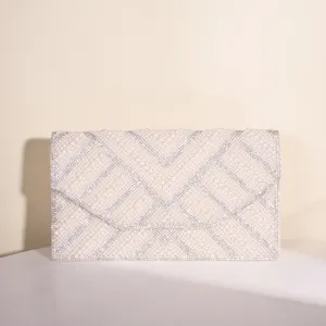 Pearl rhinestone evening clutch bag elegant wedding party envelope purse for women chic