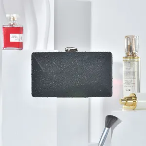 Elegant glitter evening clutch bag for women party wedding prom sparkly hard case handbag