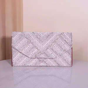Pearl rhinestone evening clutch bag for women, elegant envelope party wedding handbag style.