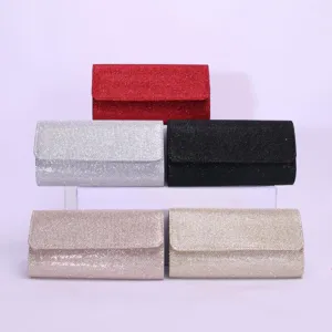 Women's Evening Bag Glitter Sequin Clutch Purse Elegant Wedding Party Handbag Magnetic Buckle Small Shoulder Bag