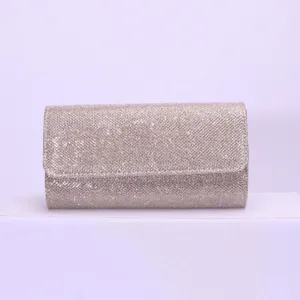 Sparkly champagne clutch bag detail shot, elegant evening purse for women banquets qipao.