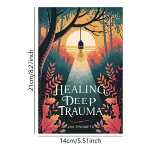 Healing deep trauma notebook with 200 prompts for mental health and personal growth guide.