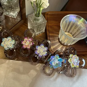 Molletta per capelli con strass colorati coreana media elegante fermaglio per donna