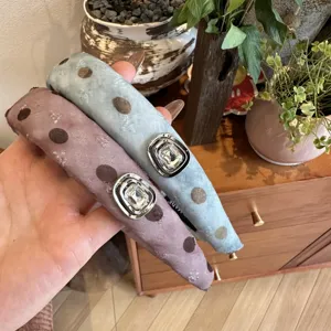 Leuke Koreaanse stippen haarband met elegante vierkante strass decoratie chique accessoire