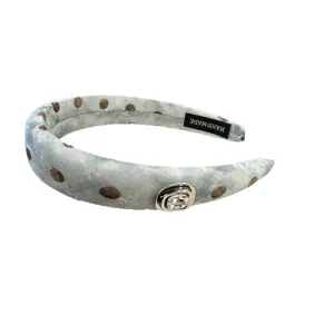 Koreaanse stijl polka dot fluwelen haarband met strass bedel zoete haaraccessoire vrouwen