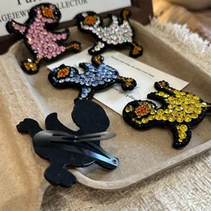 Cute rhinestone duck hair clips for women and girls, sparkling crystal animal side bangs clips