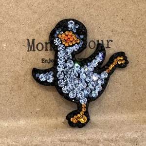 Rhinestone duck hair clip cute sparkling crystal side bangs hairpin for kids and women detail view
