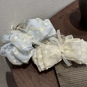 Wunderschöne Netz Haarklammer mit Schleife und Perle, elegantes Haarschmuck Accessoire für Damen.