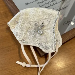 Korean style rhinestone lace mask luxury fashion sparkling half face dust veil