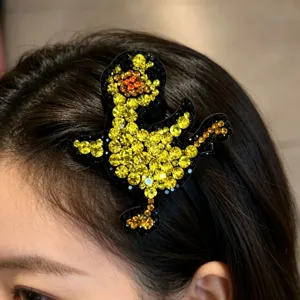 Rhinestone cute duck hair clip korean style sparkling side bangs hairpin for women girls