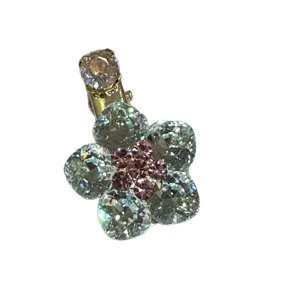 Pince à cheveux fleur en cristal style coréen brillant strass pince bec de canard femme