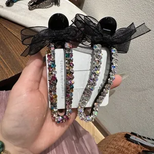 Elegante molletta per capelli con fiocco in strass e cristalli brillanti per donne e ragazze.