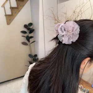 Exquisite Netz Strass Blumen Haarklammer, elegante Haarklammer für Damen Haarspange.