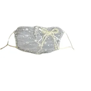 Korean style decorative lace pearl face mask for women spring summer sun protection veil