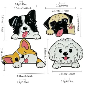 Suesse Hunde Emaillierte Anstecknadeln, Cartoon Tier Brosche Abzeichen fuer Rucksack.