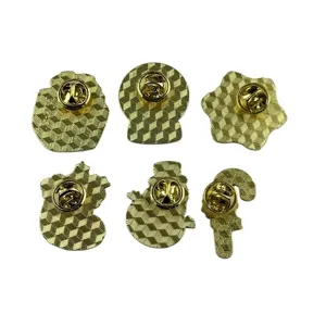 Weihnachten Legierung Brosche Pin Rueckseite Detail Anzeige Set von sechs Accessoires