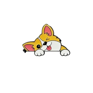 Süße Cartoon Corgi Hund Emaillierte Brosche Metall Anstecknadel Tier Accessoire für Kleidung