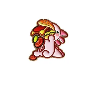 Adorable broche émaillée axolotl burger dessin animé badge en alliage accessoire de mode stylé