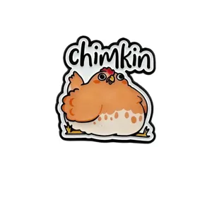 Cute cartoon chicken enamel pin creative metal badge jacket backpack accessories