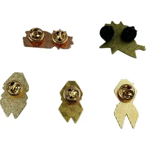 Metal brooch pin backs detail display, creative custom cartoon metal badge accessories.