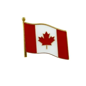 Broche drapeau canadien en metal feuille d'erable insigne emaille accessoire de decoration