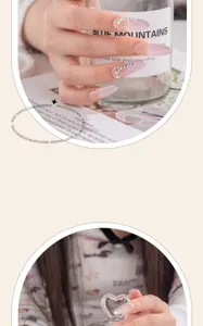 Luxury gradient press-on nails with sparkling rhinestones, medium-long stylish fake nail art.