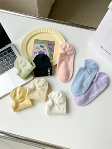 Detailed view of women's low-cut boat socks with lovely prints, comfortable and breathable.