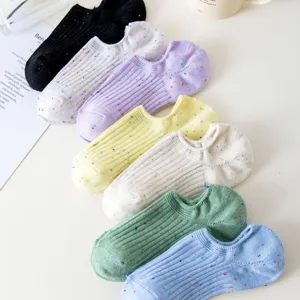 Calcetines tobilleros japoneses coloridos para mujer, calcetines cortos de verano de algodón.