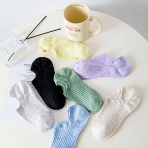 Calcetines bajos mujer algodón colorido copo verano calcetines invisibles cortos plano
