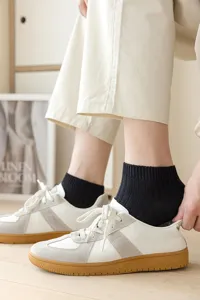 Spring summer solid color low cut short ankle socks for men and women breathable casual sports style.