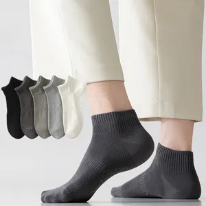 Mens Casual Cotton Blend Short Boat Socks Summer Breathable Solid Color Moisture Wicking Daily Comfort Ankle Socks