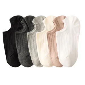 Women no show socks shallow mouth cotton boat socks anti slip invisible short socks set