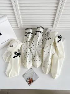Calze tubo donna stile balletto Lolita rete traspirante fiocco grazioso vista dettagli