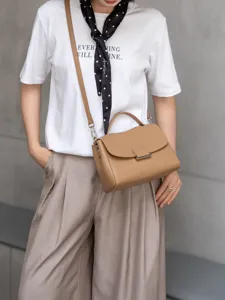 Genuine leather women handbag stylish top handle shoulder crossbody bag for everyday daily wear