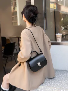 Borsa a mano da commutatore di fascia alta in pelle genuina, borsa a tracolla versatile da donna.