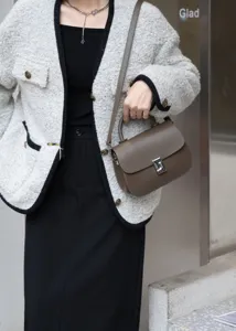 Borsa a mano da lavoro in vera pelle borsa a tracolla da donna dal design elegante