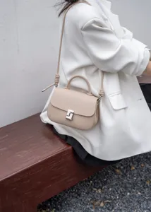 Borsa a mano minimalista in vera pelle da lavoro elegante borsa a tracolla da donna
