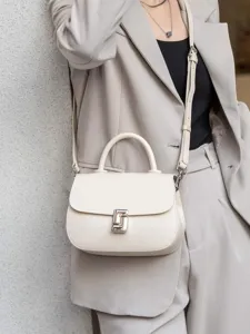 Borsa a mano elegante in vera pelle da donna, borsa a spalla e tracolla versatile chic.