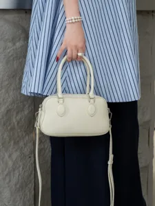 Mini sac à main Boston en cuir pour femme, sac bandoulière élégant poignée supérieure.