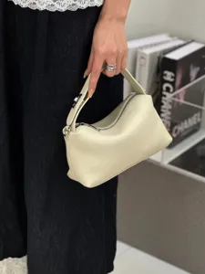 Top Layer Cowhide Leather Handbag Fashion Small Niche Soft Pillow Bag Commuter Crossbody Bag Women Top Handle Bag