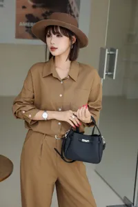 Mini genuine leather handbag with top handle and strap, elegant design for women daily wear.