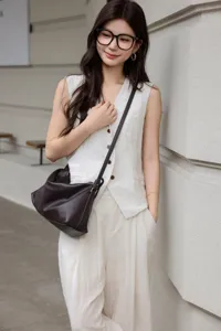 Borsa hobo morbida in vera pelle da donna, borsa a tracolla casual per commuting quotidiano.