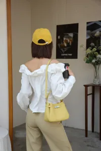 Mini genuine leather Kelly handbag, versatile crossbody shoulder bag for women daily casual wear.
