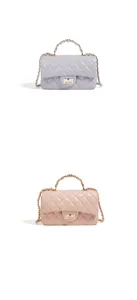 Echte leder gesteppte kettenhandtasche klassische luxus umhängetasche für damen.