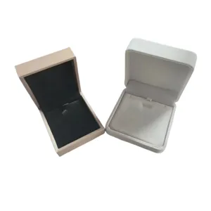 Samt Schmuckgeschenkbox Set, doppelte Farbe rosa und grau Schachtel fuer Ringe Ketten.