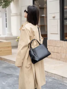 Genuine leather shoulder bag women large capacity commuting handbag summer office tote